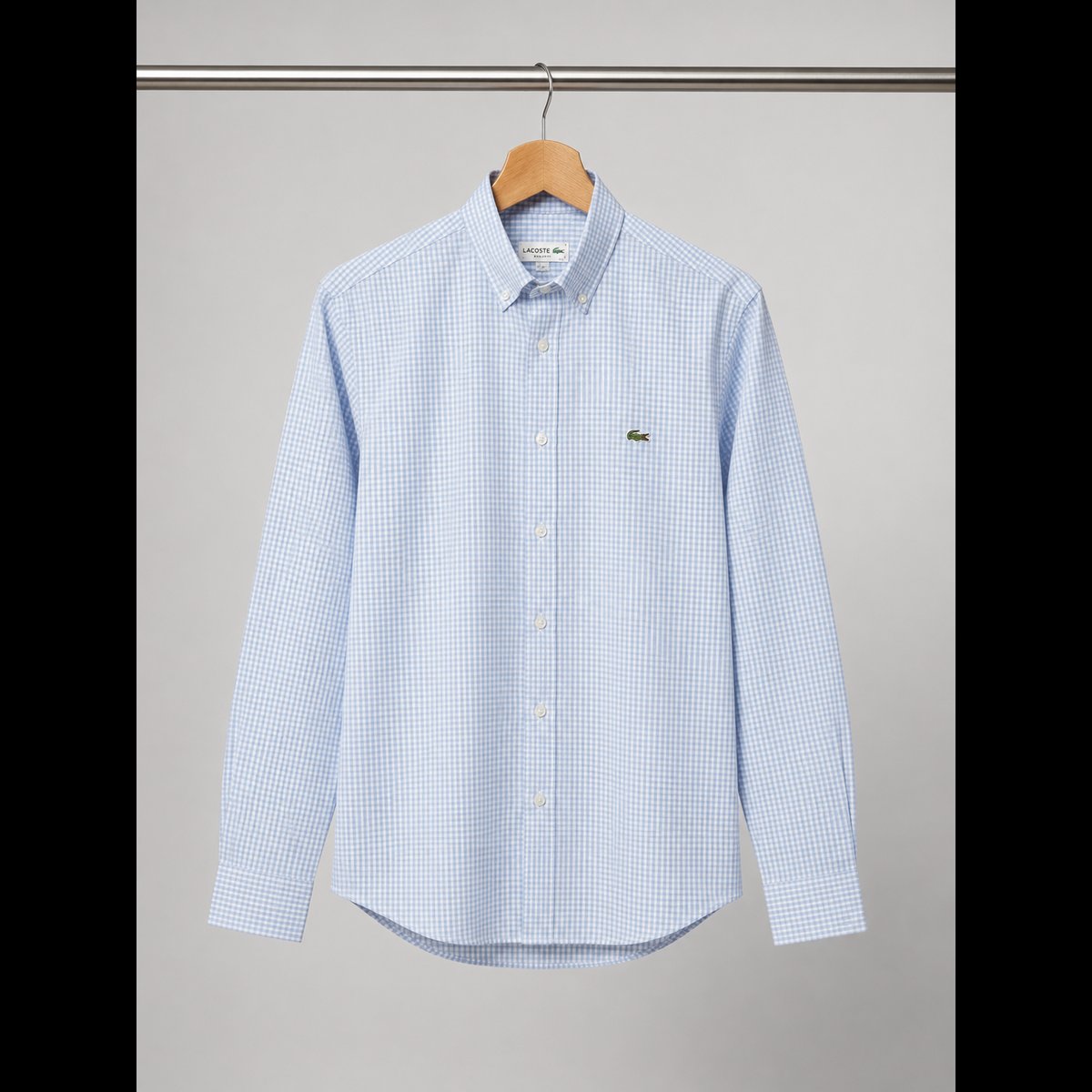 Men's Blue Gingham Button-Down Shirt