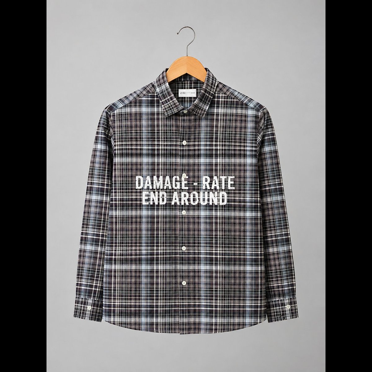 Men's Dark Plaid Casual Shirt
