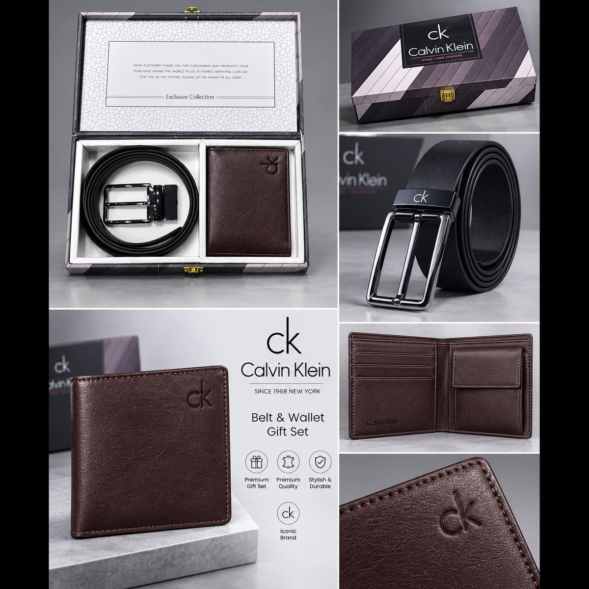 Men's Classic Belt And Wallet Set