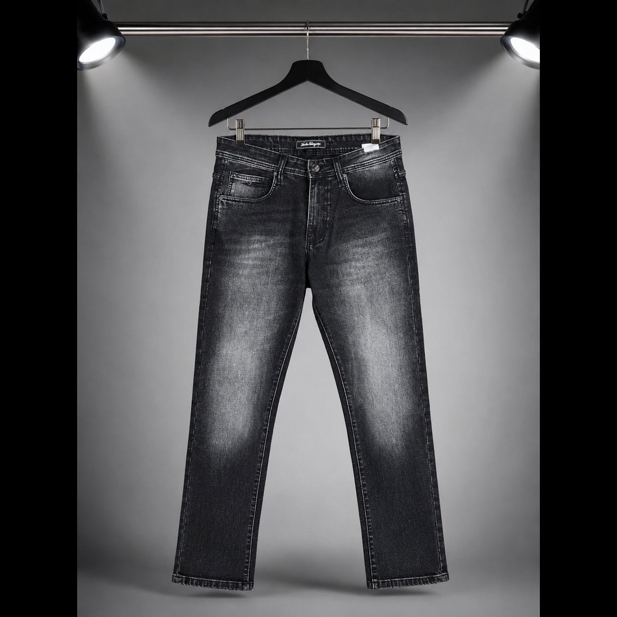 Men's Washed Black Denim Jeans