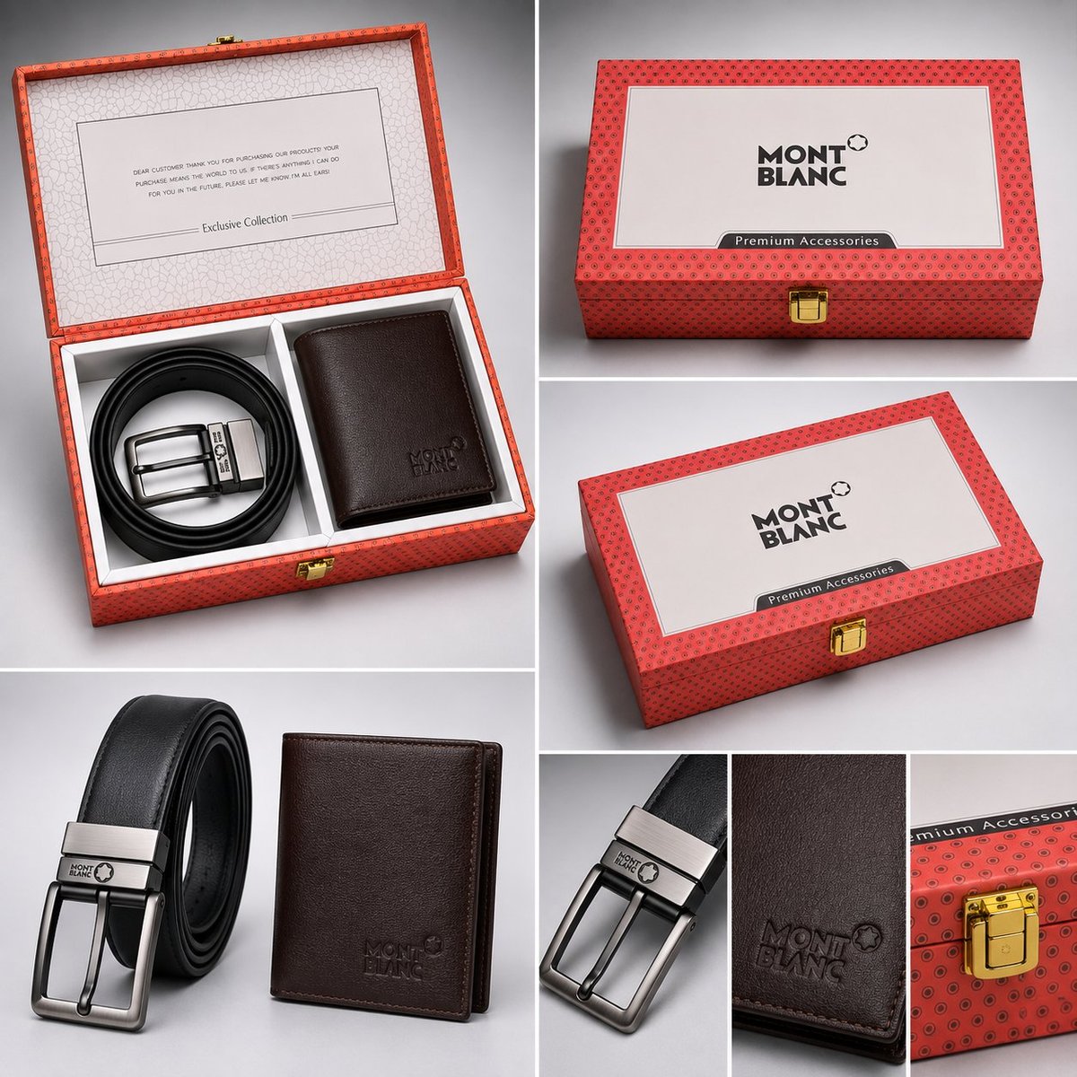 Men's Leather Belt And Wallet Set