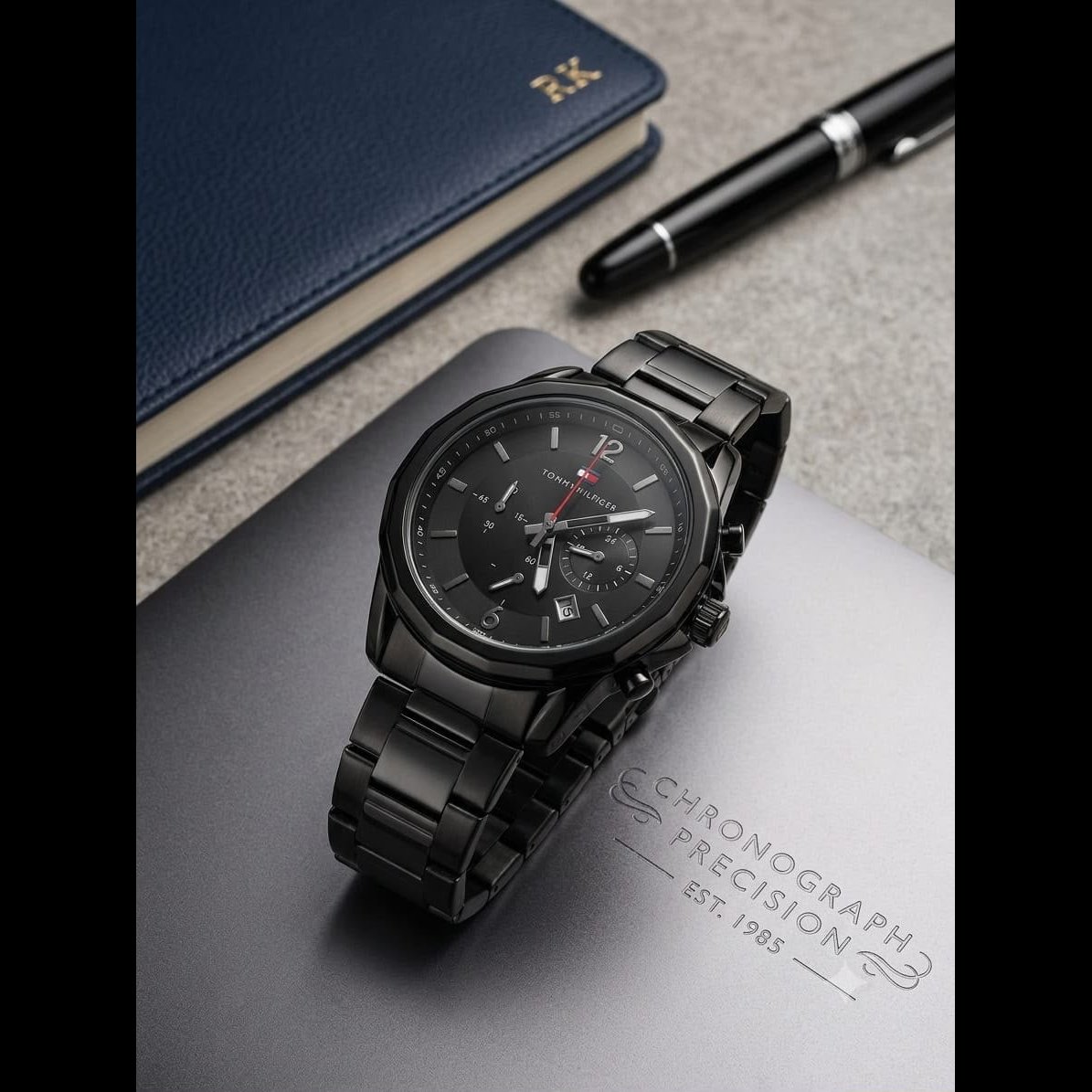 Men's Metallic Strap Chronograph Watch 5