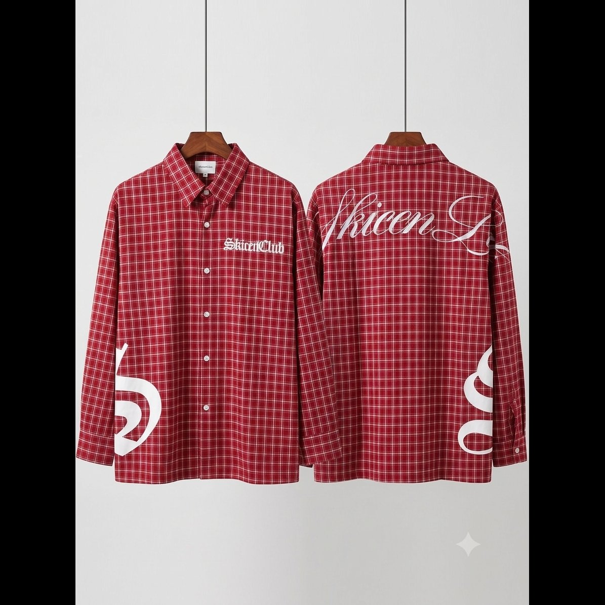 Men's Red Plaid Casual Shirt