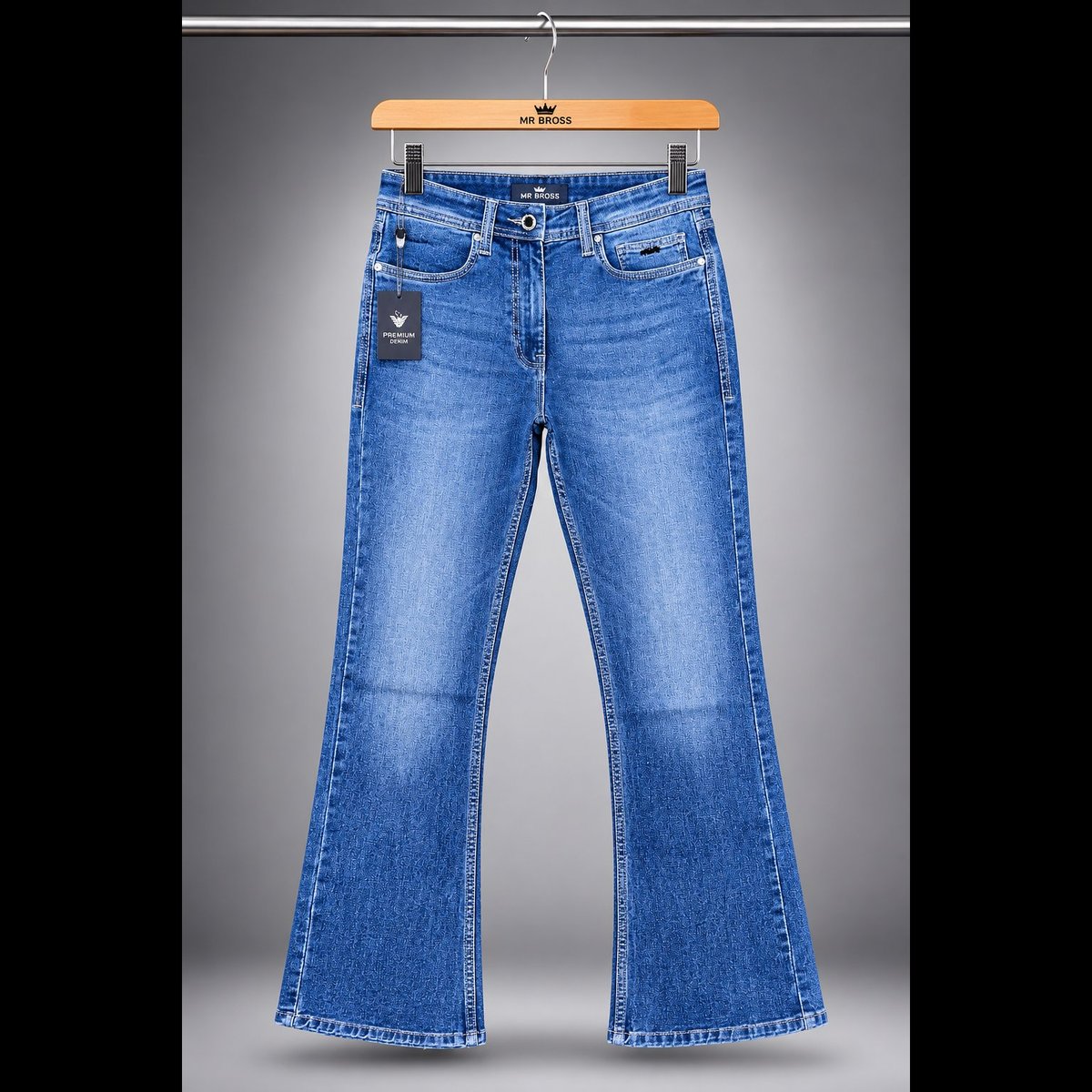 Men's Blue Flared Denim Jeans