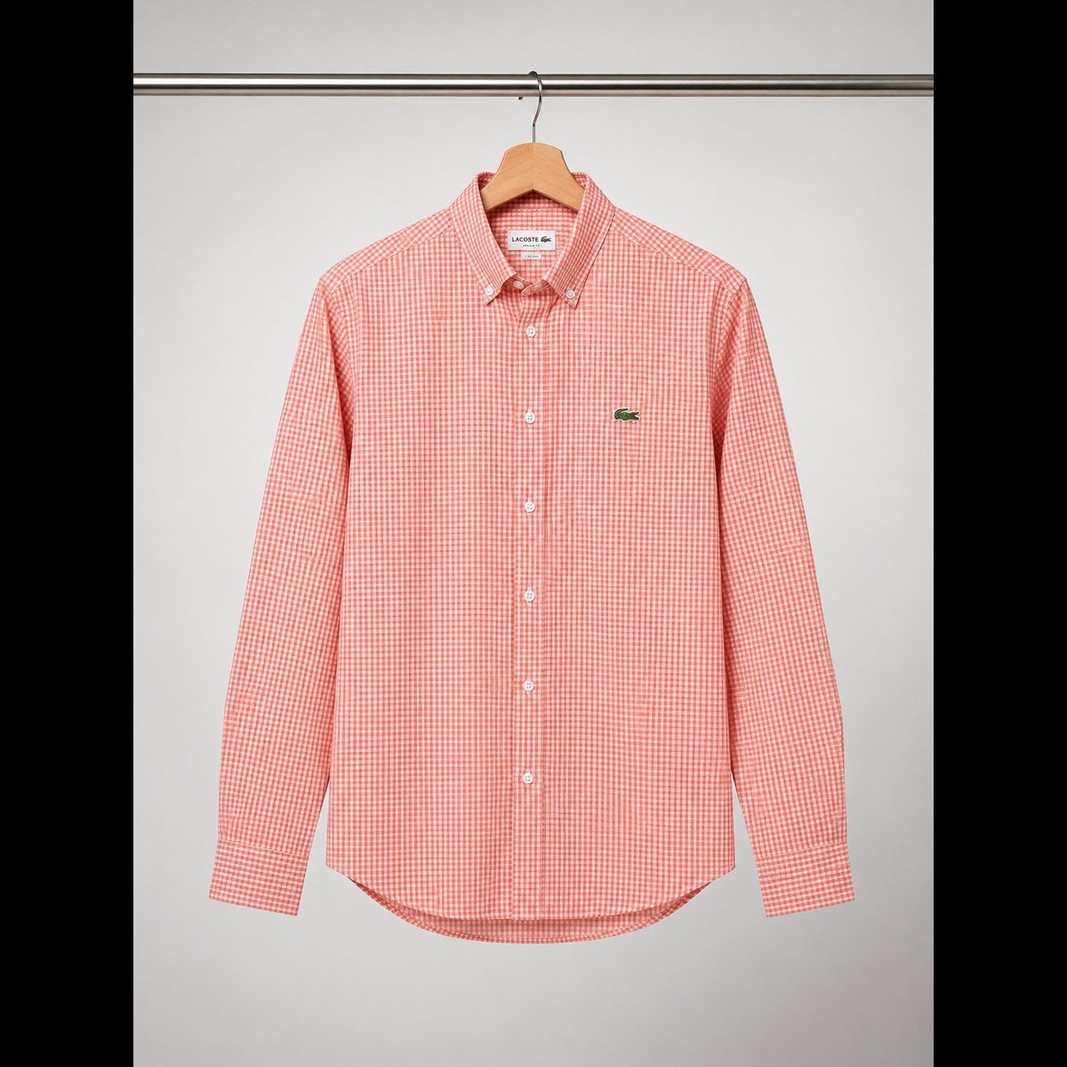 Mr Bross Men's Orange Gingham Button-Down Shirt