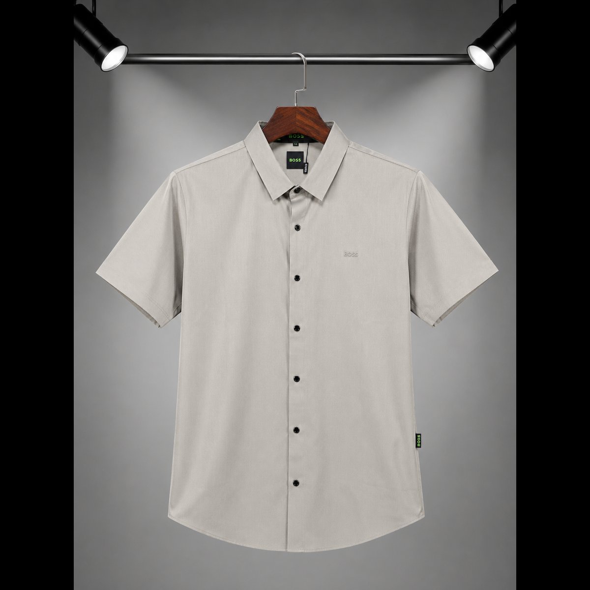 Light Grey Short Sleeve Men's Shirt
