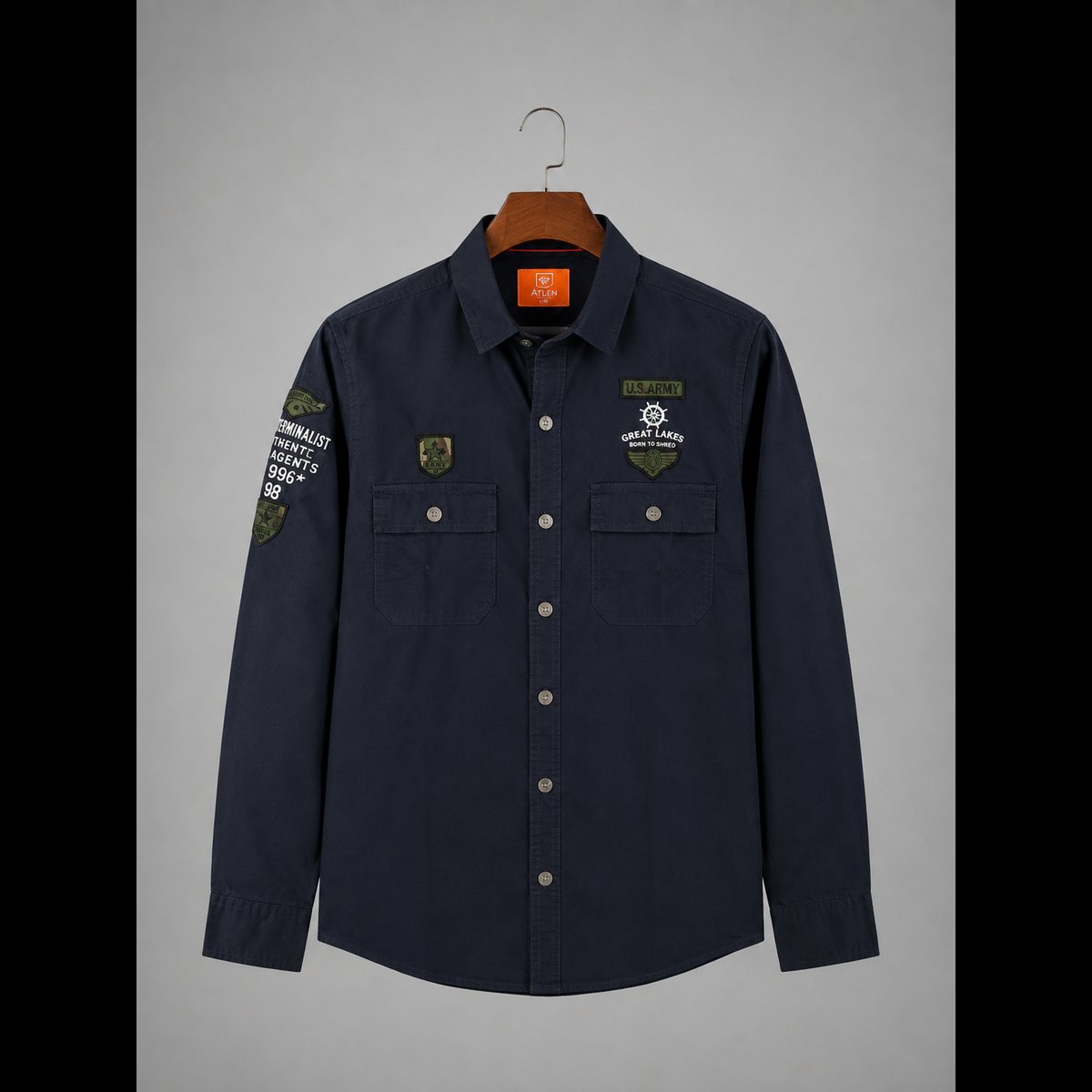 Men's Navy Utility Casual Shirt