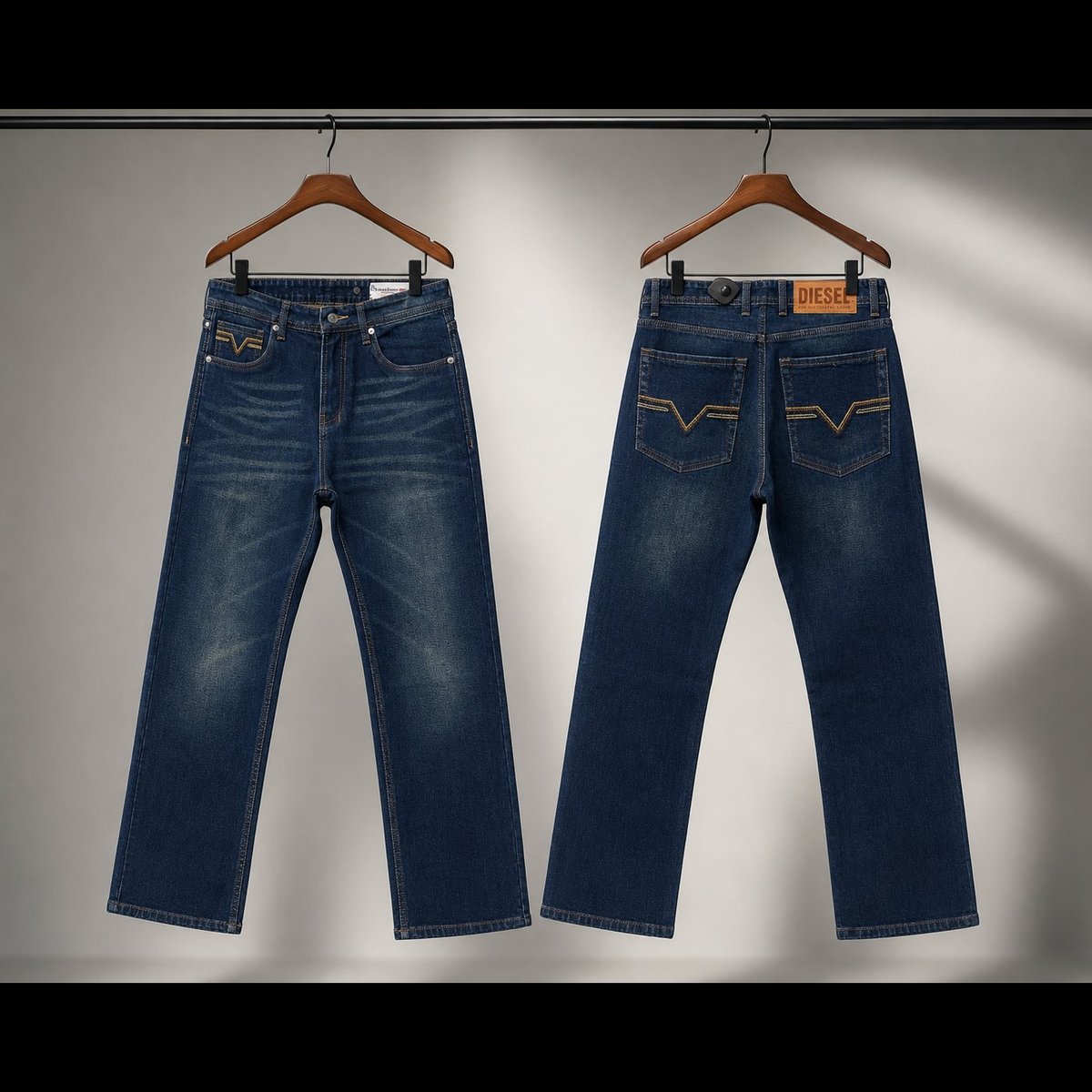 Mr Bross Men's Dark Wash Straight Fit Jeans