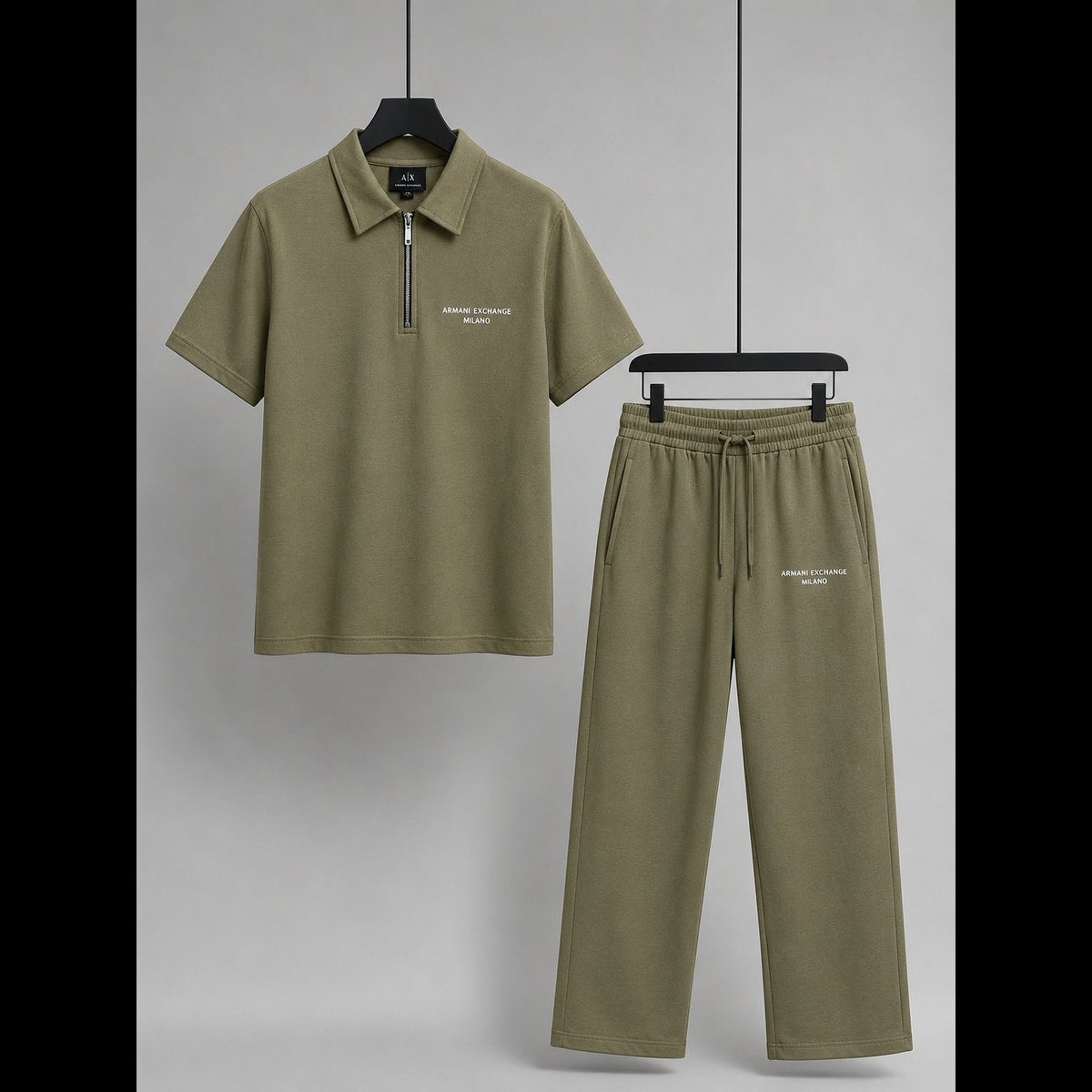 Men's Olive Green Polo Tracksuit