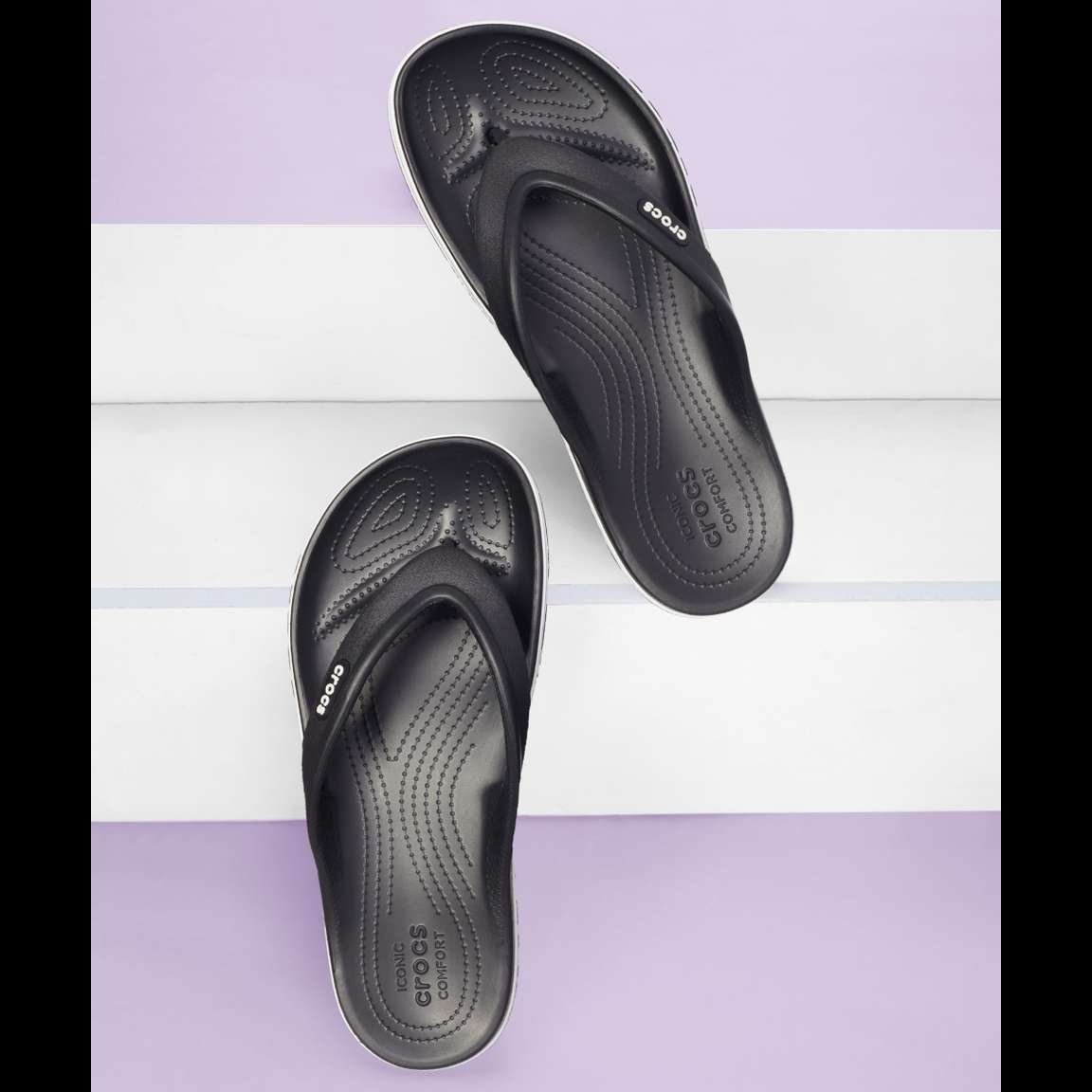 Black Comfort Thong Style Sandals