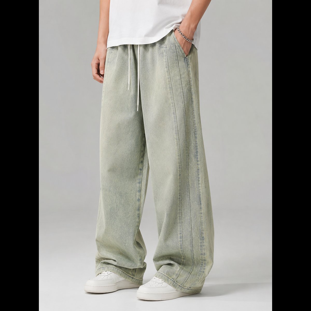 Men's Washed Loose Fit Jeans 2