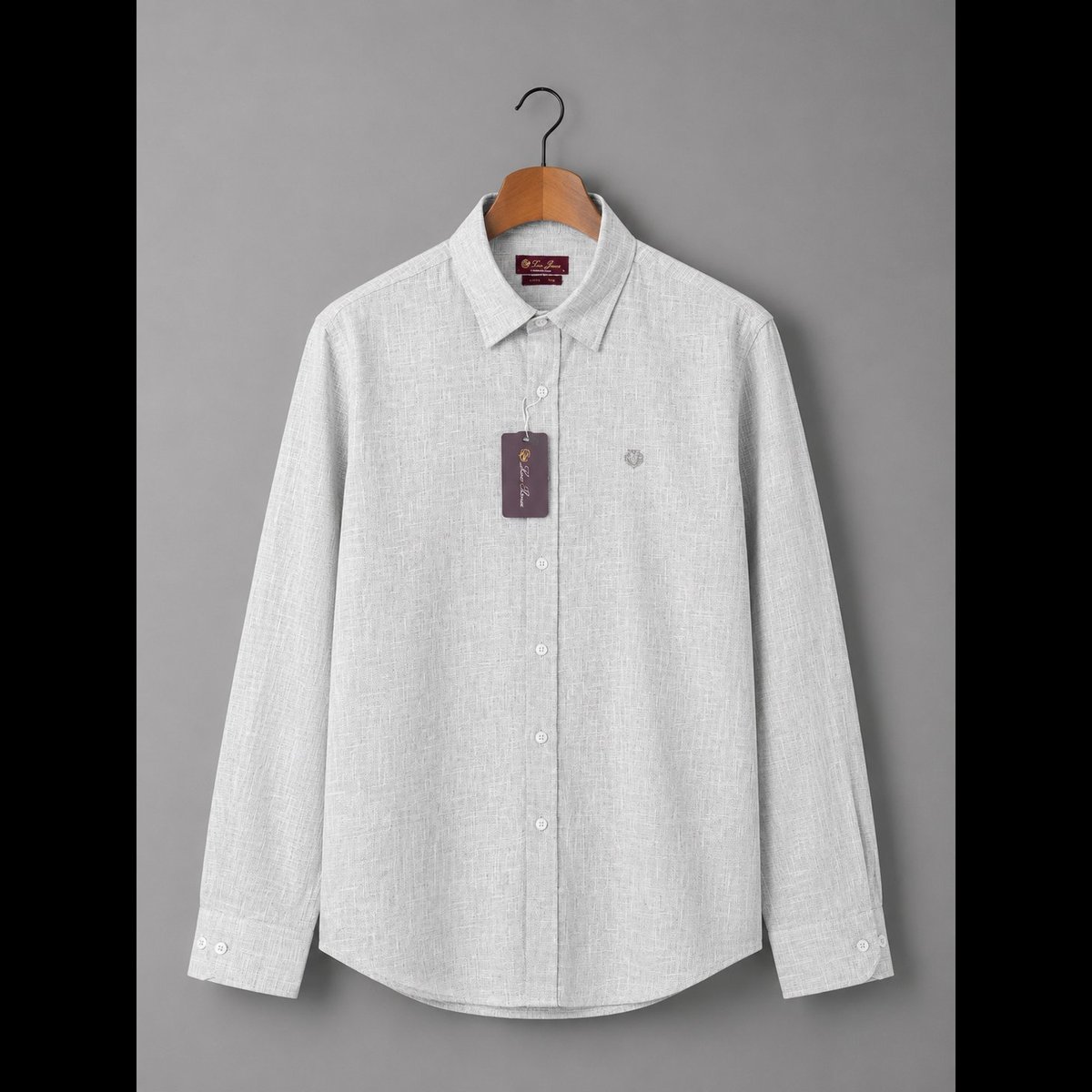 Men's Light Grey Textured Shirt