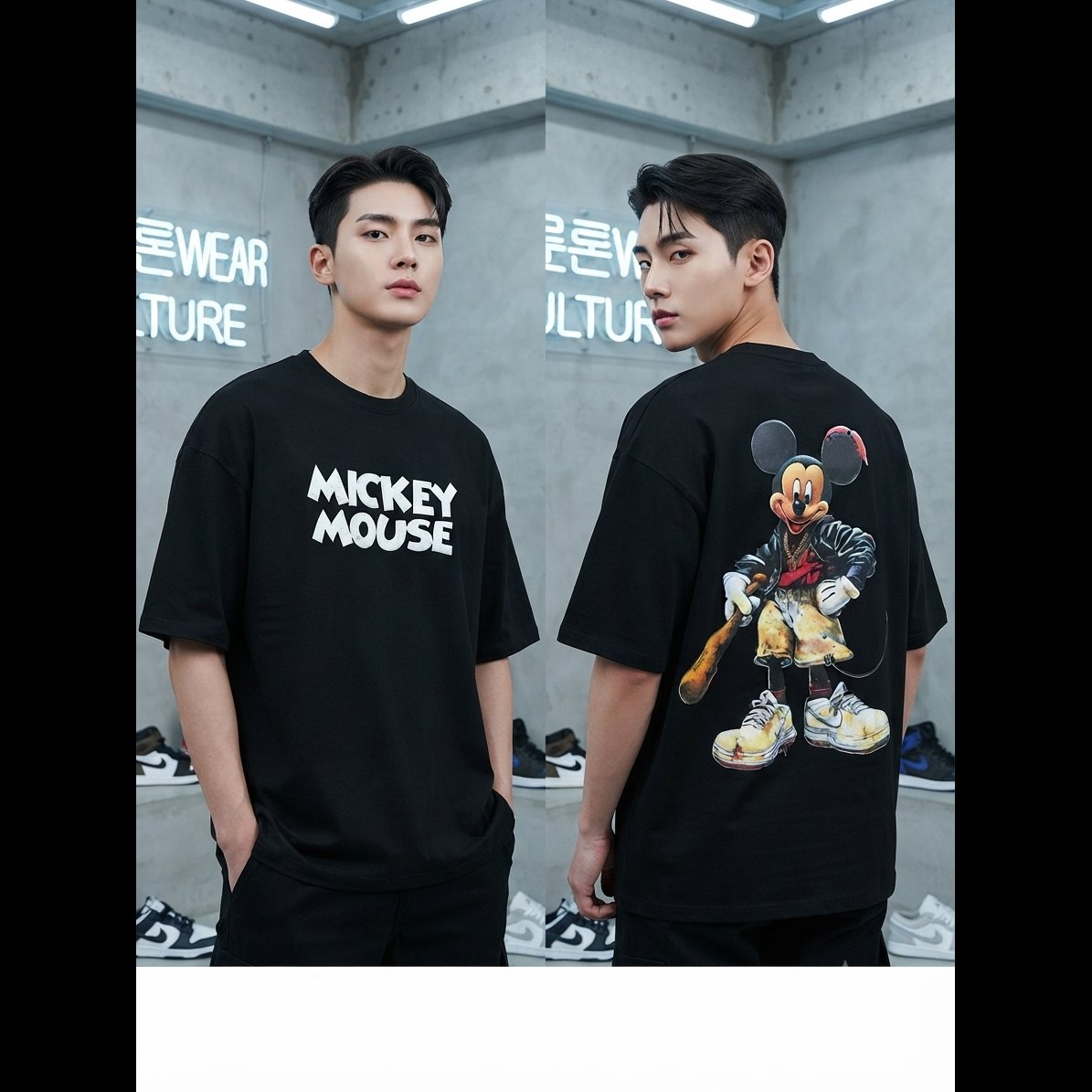 Premium Oversized Mickey Print T-Shirt